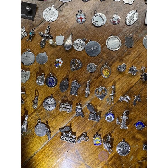Vintage Jar of STERLING SILVER CHARMS 159 grams - (246 dollars in Melt Value) - Picture 11 of 11